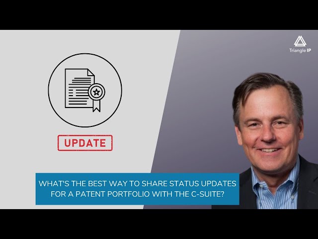 What's the best way to share status updates for a patent portfolio with the C suite?