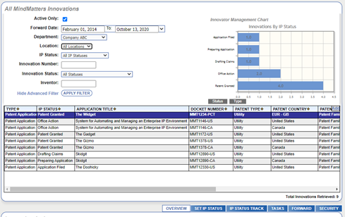 ip portfolio management software - demo for innovator enterprise