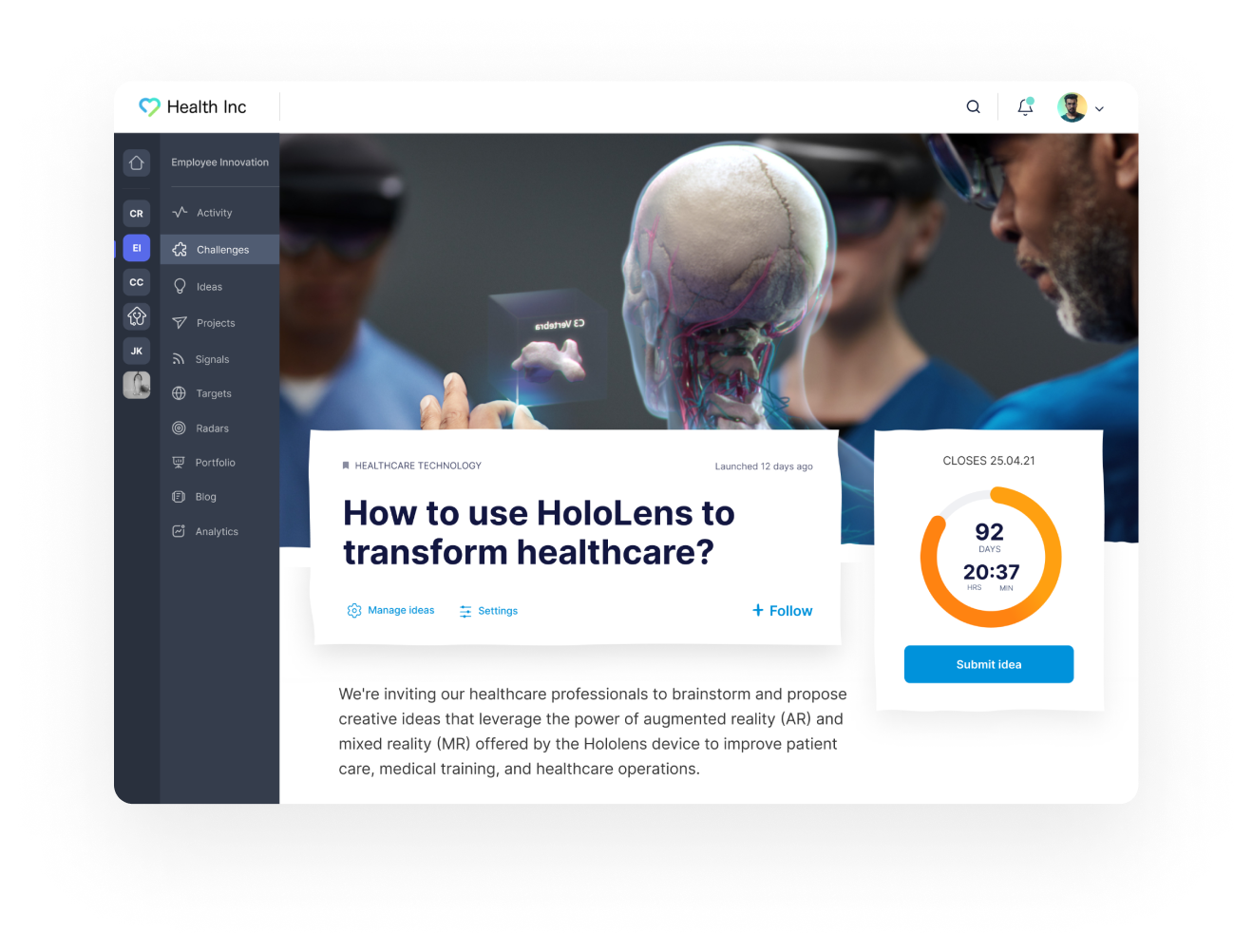 IdeaScale Alternative - Health Inc InnovationCast