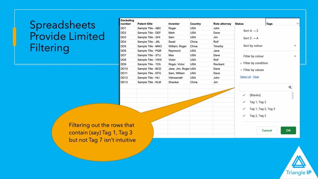 Excel Spreadsheets Provide Limited Filtering