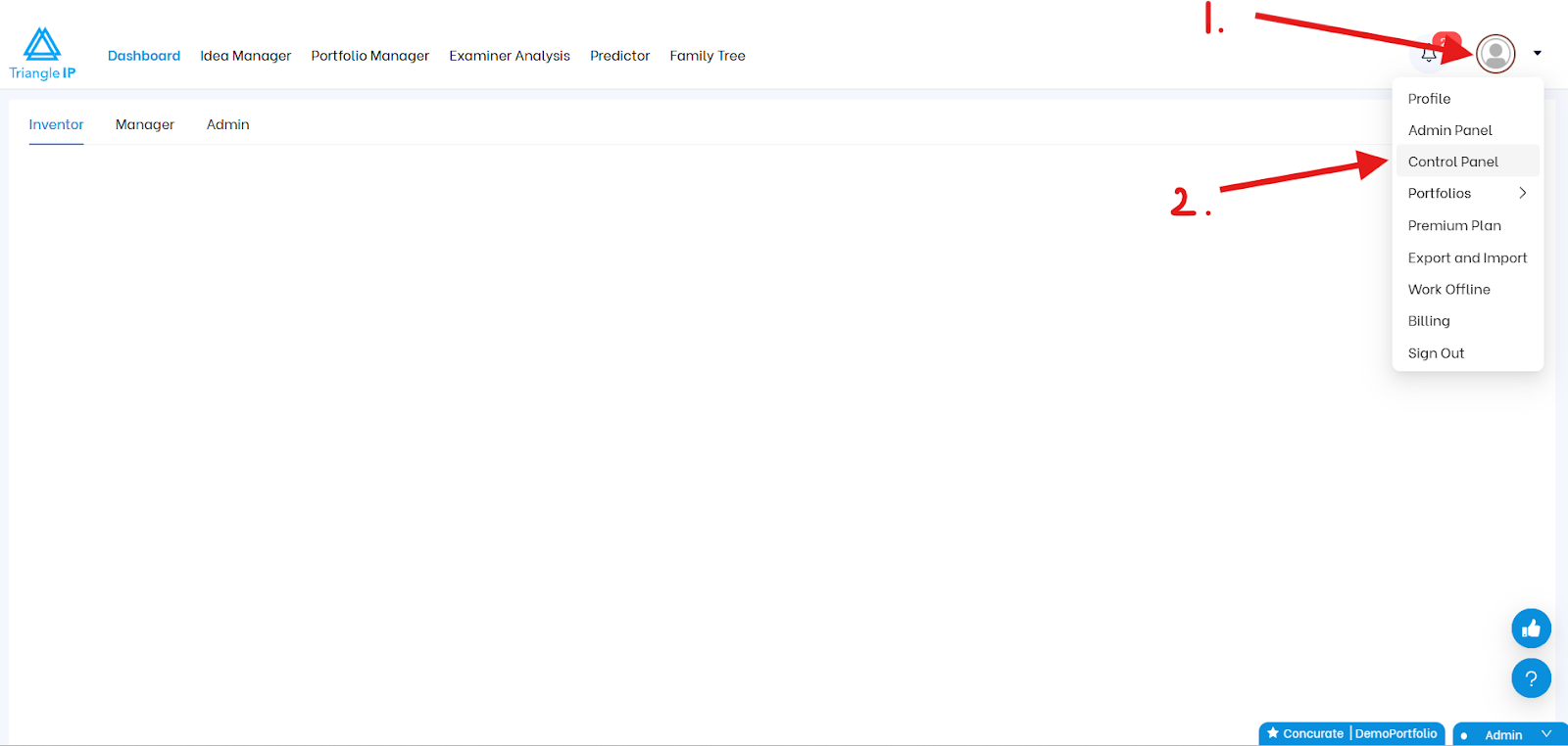 TIP Tool IP Docketing system sync feature step 1