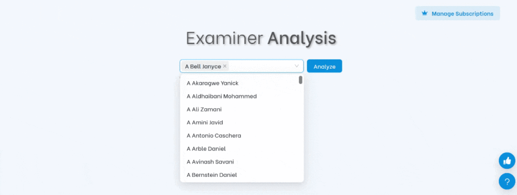 Multi-Examiner Comparison - Examiner Analysis