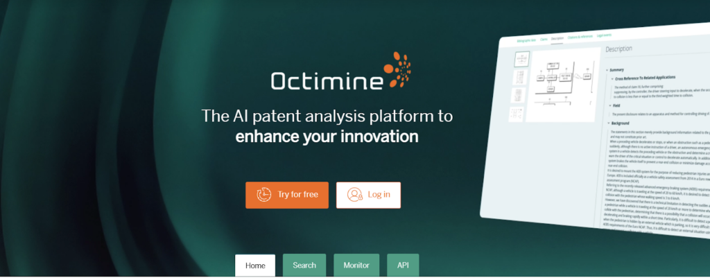 Octimine-Landing Page-Best Patent Analytics software