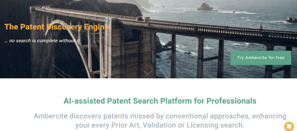 Ambercite-Homepage-best patent analytics software
