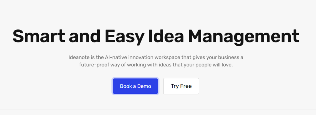 Idea note- homepage- idea organization software