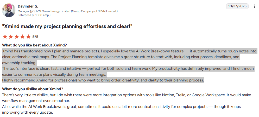 Xmind-customer review