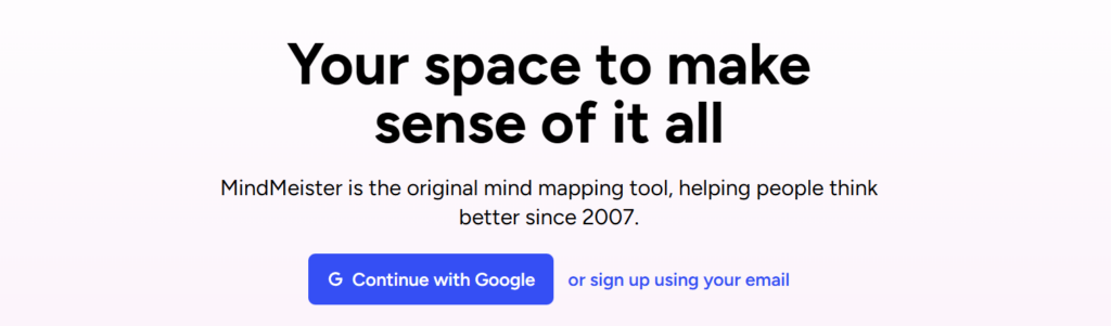 Mindmeister Homepage-idea organization software