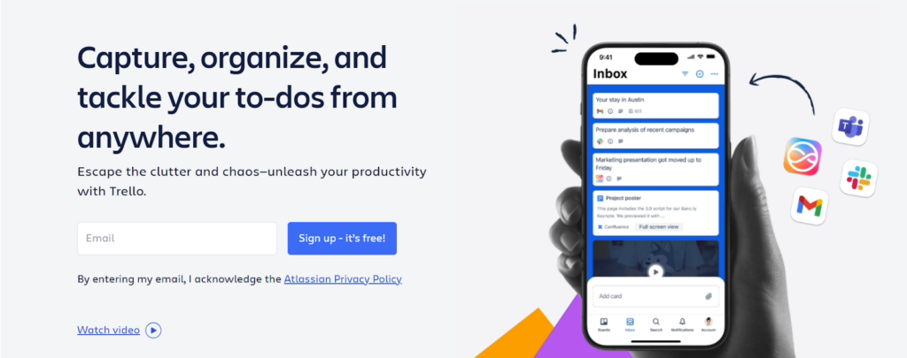 Trello Homepage-idea organization software