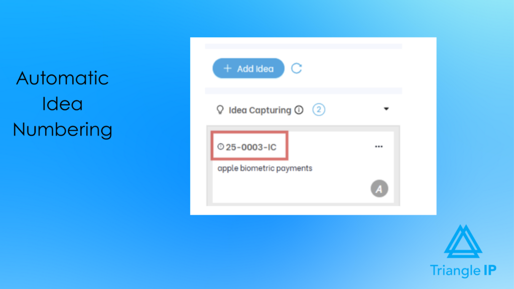 Automatic idea numbering feature in idea organization software