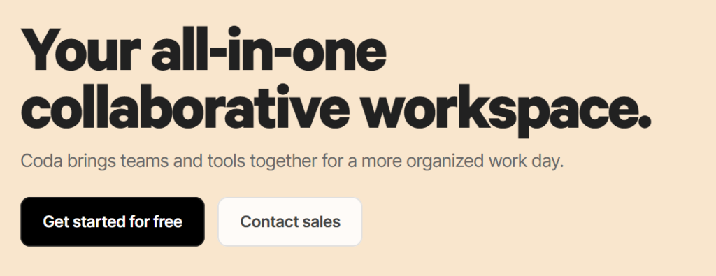 Coda Homepage-idea organization software