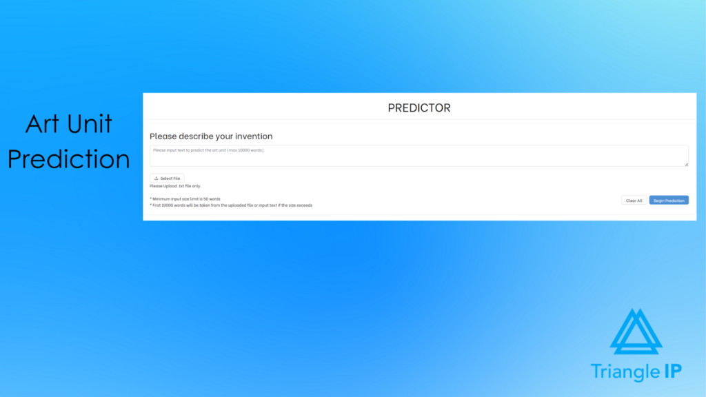Art unit prediction tool within idea & innovation management software