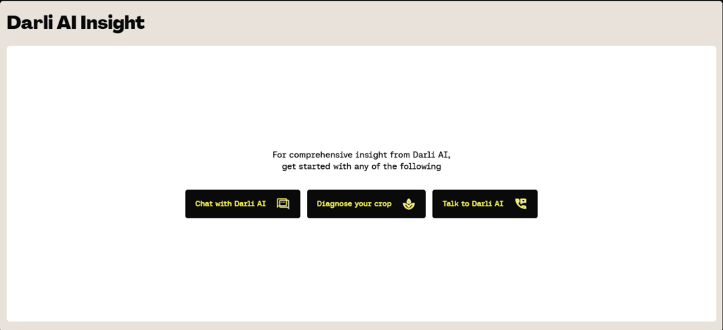 Darli AI innovative chatbot interface helping farmers diagnose crops and access multilingual agricultural insights
