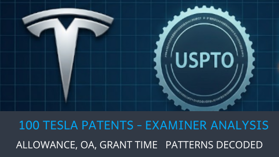 Analysis of 100 Tesla patents reveals examiner patterns: seniority creates a 31-point allowance gap, and repeat examiners give a limited familiarity advantage.