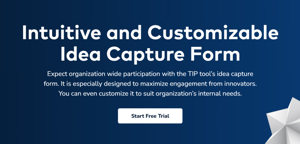 Intuitive and customizable idea capture form within TIP patent paralegal software.